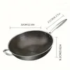 Bols 1pc poêle antiadhésive revêtement en nid d'abeille en acier inoxydable Wok sauteuse pour cuisinière à gaz et cuisinière à induction