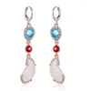 Boucles d'oreilles pendantes Fashioa plaqué or bleu gland femmes cadeau d'anniversaire plage bijoux nobles
