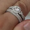 Anneaux Choucong Nouvelle Arrivée Couple Son Et Ses Bijoux Vintage 925 Sterling Sier Rond Coupe Blanc Topaze Cz Diamant Femmes Mariée Goutte De Dhud1