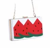 2019 Watermel Cherry Plastique Acrylique Épaule Soirée Plage Été Voyage Boîte Acrylique Embrayage Bourse Cadre Femmes Obag Sacs À Main A5P2 #