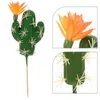 Dekorativa blommor Simulerade saftiga livsliknande kaktusfigur Artificiell modelleringsstaty Flowerpot Prornment Landscape