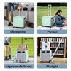 Camp Furniture New Upgrade Portable Folding Shopping Cart Household 75L Camping Picnic Trolley Cart 8 Wheels Climbing Grocery Cart YQ240330