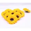 Fleurs décoratives artificielles de tournesol jaune, ornements: 25 pièces, tenue de mariée florale, artisanat de jardin DIY