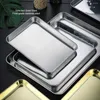 Decorative Figurines Stainless Steel Baking Tray Bakeware Pan Plate Rectangle Pastry Dinnerware