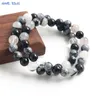 Strand MHS.SUN – Bracelet en pierre naturelle, 8MM, flocon de neige noir, perles de cristal de guérison, Yoga, méditation, énergie, bijoux extensibles pour femmes