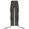 Pantalon Femme Femmes Casual Cargo Adultes Lâche Couleur Solide Pantalon à glissière avec poches Kaki Noir Vert Gris