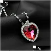 Hänghalsband som säljer titanisk halsband Hjärtat av Ocean Diamond Crystal Chain Luxurious for Drop Leverans smycken hängande DHMRU