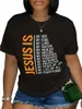 LW Plus Größe Rundhals Brief Drucken T-shirt 2023 Frauen Casual Muster Dame Tops Fi Kurzarm Kleidung Tops m04J #