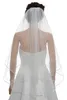 2T 2 Tier Ribb Edge Center Wedding Bride Pärled Bridal Veil 2024 293U#