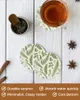 Table Mats Green Leaf Ginkgo Ceramic Set Kitchen Round Placemat Luxury Decor Coffee Tea Cup Coasters