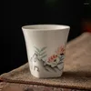 Cups Saucers 1pcs Ceramic Tea Cup Plant Ash Bowl Chinese Style Household Porcelain Afternoon Espresso Pottery Coffee