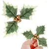 Decorative Flowers 30 Pieces Artificial Holly Berry With Green Leaves For Christmas Wreath Arrangement Cake Toppers Craft Wedding Party