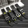 Top quality Silicone Rubber thick Watch band 22mm 24mm Black Watch Strap For navitimer avenger Breitling206k