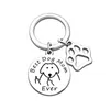 Stainless Steel Engraved Dog Tag Best Dog Cat Mom Ever Cat Claw Accessories Pet Key Chain