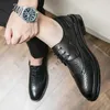 Casual Schuhe Marke Männer Business Lace-up Leder Kleid Walking Licht Atmungsaktive Loafer Pu Schwarz