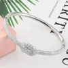 Charm Bracelets New Stainless Steel Jewelry Crystal s Casting Concentric Knot Bangle For Womens Who Love Gifts WholesaleQ240330