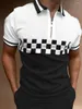 Mens Polos S 2023 Men Shirts Summer High Quality Casual Daily Short Sleeve Striped Turn-Down Collar Zippers Tees Drop Delivery Apparel Dheic