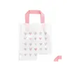 Party Favor Sacs cadeaux coeur rose Boutique en plastique Fournitures d'événements d'anniversaire de mariage 24x29x4cm 50pcs par lot Livraison directe Maison Jardin Festiv Dhdzy