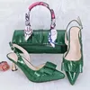 Dress Shoes Spring PU Leather Women And Bag To Match Set Nigerian Elegant Spike Heels Ladies Purse For Wedding Party