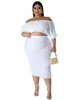 Wmstar Plus Size Dr Sets Damenbekleidung Zweiteiliges Set Crop Office Top Röcke Sommer Neu in Outfits Großhandel Dropship d2xz #