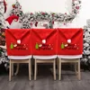 Krzesło okładki świątecznej okładki Czerwony Święty Elk Claus Hat Dining na rok Merry Party Domowe dekoracja