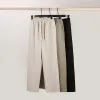 Pantalones para hombre Casual Espesar Recto Otoño Invierno Coreano Cálido Pantalones de chándal sueltos Mujeres 2024 Simple Chic Streetwear Pantalones deportivos Drop D Ot3Mq