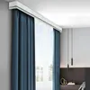 Curtain Drapes Luxurious Cassette Box Pelmet Single Tracks Double Rod Ceiling Or Wall Mounting Customize Length 40-175 Inches For Bed Otplt