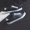 Chaussures décontractées pour hommes, simples, tout-assorties, Ulzzang, basses, plates, tendance, étudiantes, en cuir, toile