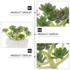 装飾的な花6 PCSシミュレートされた多肉植物屋内植物緑の葉人工小枝ミニチュア偽のプラスチックPVC DIY