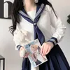 2022 Performance School JK mundur Dr LG Sleeve koszulka plisowana marynarz marynarz zimowy Japan School Girl Mundurs C8gn#