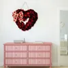 Guirlande de fleurs décoratives en forme de cœur, décoration de haute qualité pour la saint-valentin, couronnes romantiques en forme de cœur pour la maison de la saint-valentin