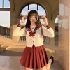 Rot Weiß JK Uniform Sommer Kurz / lg Ärmel Japanische Schuluniformen Mädchen Sailor Sets Faltenrock JK Uniform COS Kostüm o4HX #