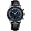 Relógio de quartzo masculino 50mm pulseira de couro azul preto relógio de safira de alta qualidade super brilhante montreux luxo cinto watch184i263b