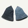 Geniş Memlu Şapkalar Kova Vintage Denim Şapk Unisex Katlanabilir Balıkçı Erkekler İçin Yaz Açık Gölgeli Güneş Kapakları Gorras Bob Panama H240330