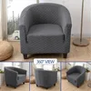 Chair Covers Plaid Jacquard Club Sofa Cover Stretch Spandex Tub Slipcover Solid Color Elastic Armchair For Living Room Home