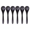 Colheres 6 PCS A5 Melamina Talheres Preto Imitação de Porcelana Colher de Sopa Durável Talheres para Casa (140071)