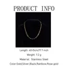 Chaînes 1pc minimaliste carré en acier inoxydable trombone chaîne collier allongé rectangle lien collier pour femmes cadeaux