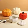 Pot en céramique de citrouille, bouteilles de rangement, décoration d'halloween, tasse à ragoût irrégulière créative, bougie avec couvercle, bol de cuisson