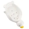 Liquid Soap Dispenser Self Draining Holder Cute Duck Dish Multifunctional Hole Cartoon Animal Tray For Bathroom