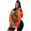 L-5XL Plus Size Women Clothing Two Piece Set Fi Trend Streetwear LG Sleeve O-Neck Top and Shorts Outfit Dropship 67i3#