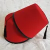 Articoli per feste Tarboosh Fez Cappello per uomo Universale rosso marocchino ottomano rotondo traspirante nappe turche gioco di ruolo copricapo