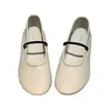 Dress Shoes Row Soft Sheepskin Unlined Ballet Comfortable Clown Milk Single Women's