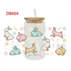 Raamstickers 3D UV DTF Transfers Sticker 16oz Cup Wraps Easter Egg Gedrukt Voor DIY Glas Keramiek Metaal Leer Etc. D8424