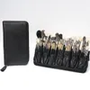 rownye Profial Makeup Brushes Organizer Bag Makeup Artist Cosmetic Case Leather Makeup Handbag Black Travel Portable O1Cl#