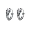 Boucles d'oreilles cerceau Fongten gothique Dragon main pour hommes en acier inoxydable mâle Hip Hop couleur argent bijoux