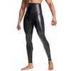 Mens Black High midja läderbyxor Body Shaper Midjetränare Shapers Styr leggings Komprimering Underkläder Fitness 9pts byxor 240327