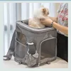 Trasportino per cani Forniture per animali Zaino pieghevole traspirante Grande espansione a doppia spalla con carico di 10 kg