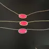 Pendentif Colliers Designer S Scotts Bijoux Elisa Série Instagram Style Simple et frais Rose Rhododendron Azalée Chaîne de clavicule Ne Otoil