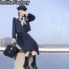 65cm lguette JK Uniform Sets Japanese Women girls uniform dark blue Short/lg Sleeve School Uniforms Sailor Pleated Skirt o6QE#