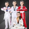 Dorosły dla dzieci LG-Sleeved z krótkim rękawem Cott Men's and Women's Spring Summer TAEKWDO Trening Muntele Mundurs 14mk#